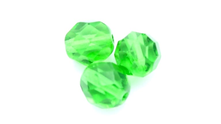 Big Daddy Glass Beads Faceted - FB-GRN-8MM